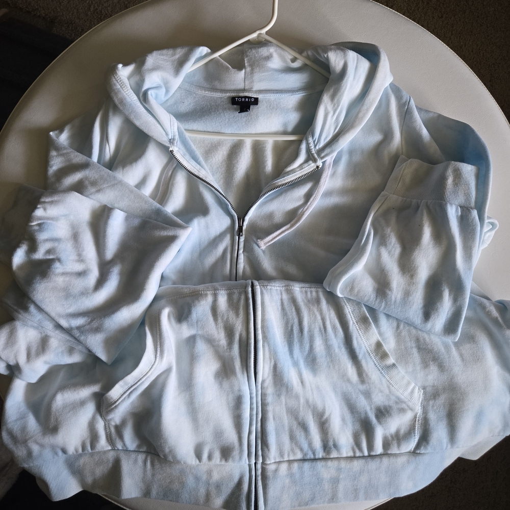 Torrid Sky Blue Zip-Up Hoodie